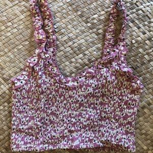 Floral Ruffle Crop Top